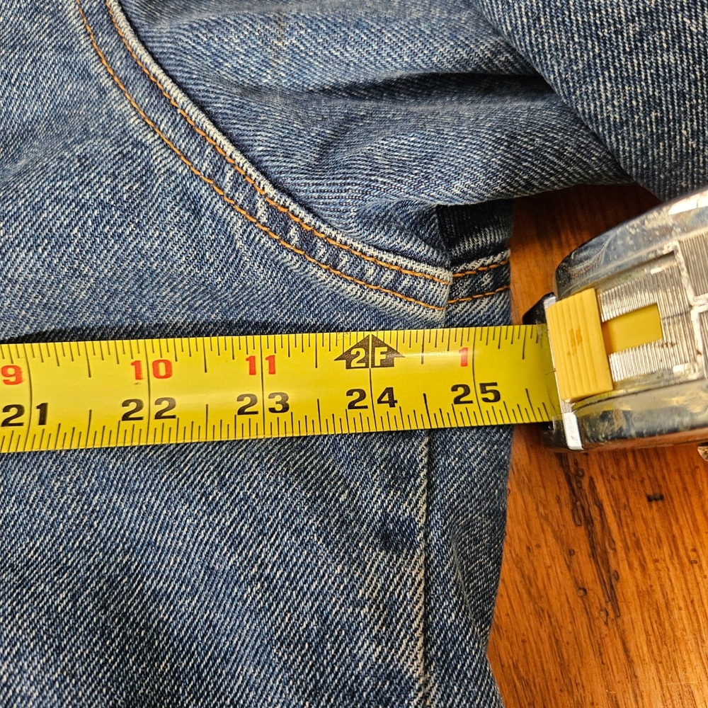 Vintage John Deere Denim Jacket‎ Sherpa Collar Mens L Button Front Trucker - Picture 8 of 11